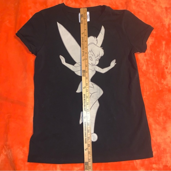 Disney Licensed TINKERBELL T Shirt Black Size L Excellent Condition - Picture 2 of 5